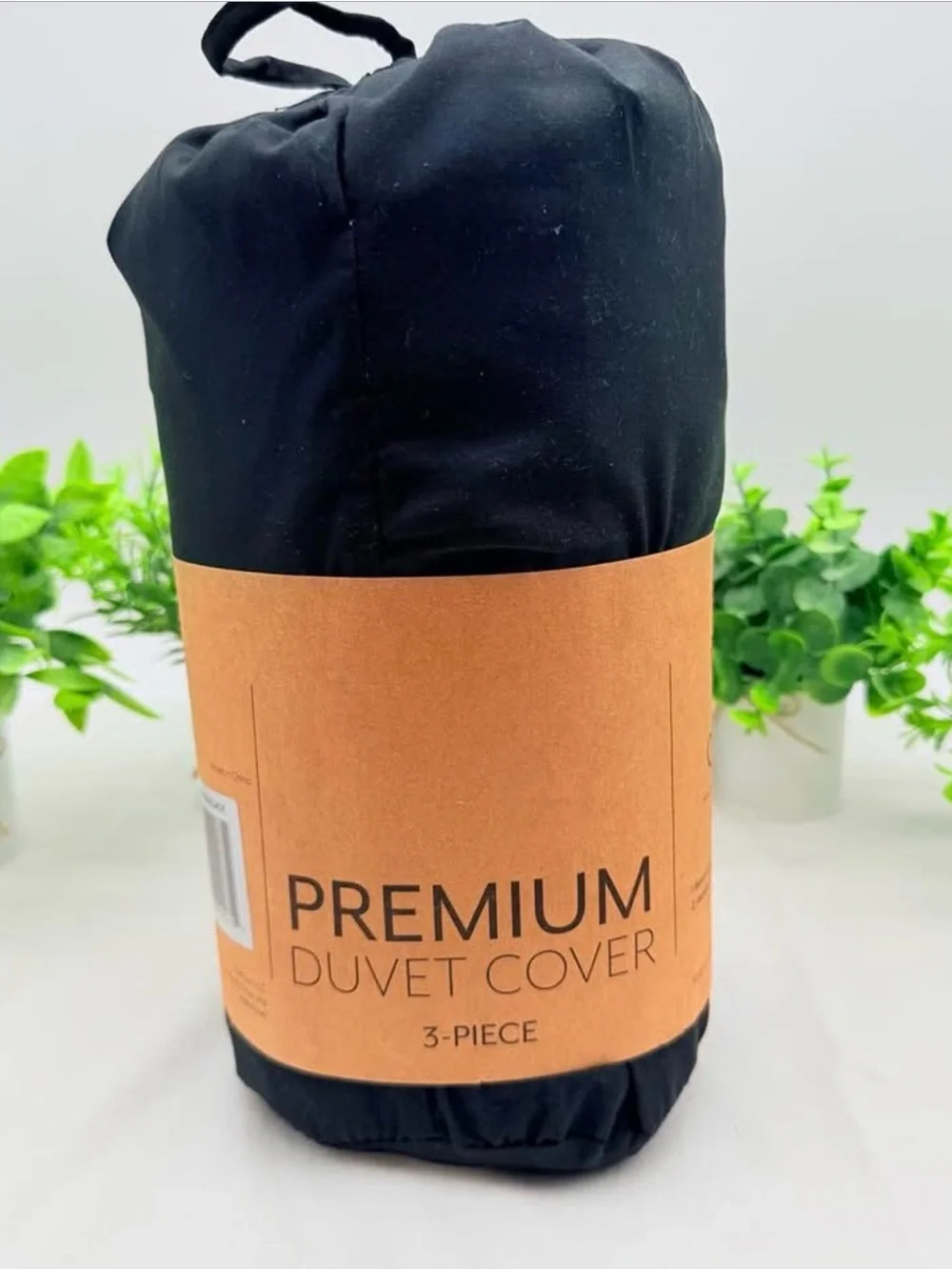 Black 3-Piece Duvet Cover Set with Matching Shams